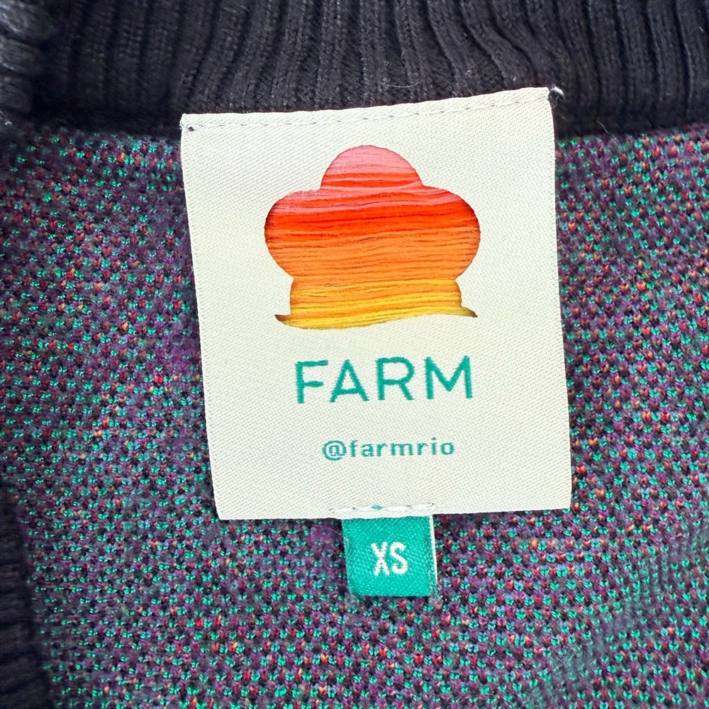 Farm Rio Black Bucolic Garden Knit Cardigan - Picture 8 of 9
